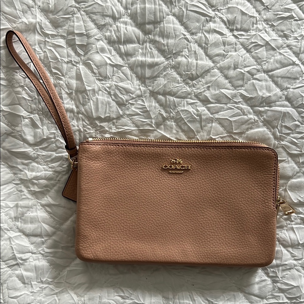 Coach Light Brown Leather Wristlet